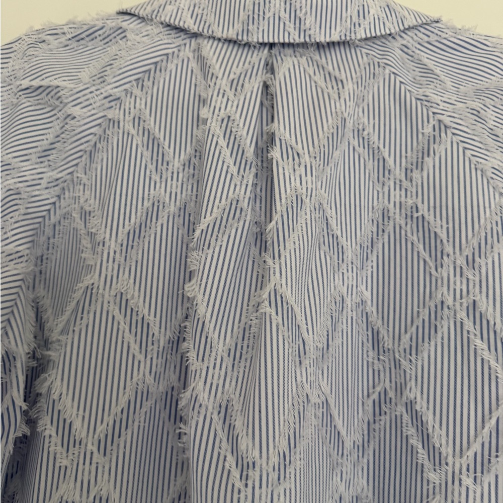 Ali Miles Light Blue Patterned Button Down Shirt … - image 7